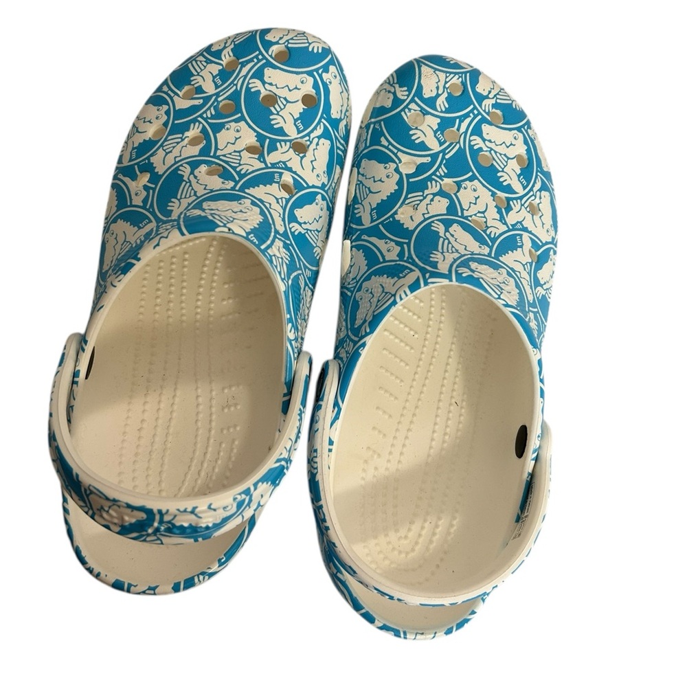Crocs Crocodile Adult Classic Duke Print Clogs Blue White Women’s 11 Men’s 9